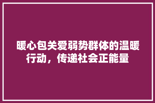 暖心包关爱弱势群体的温暖行动，传递社会正能量
