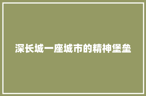 深长城一座城市的精神堡垒
