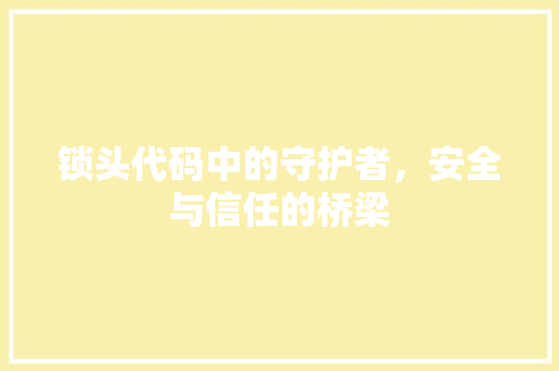 锁头代码中的守护者，安全与信任的桥梁