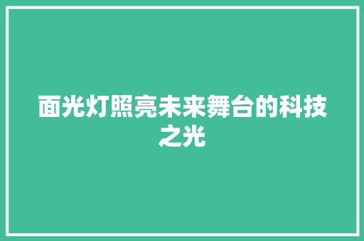 面光灯照亮未来舞台的科技之光