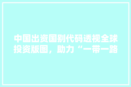 中国出资国别代码透视全球投资版图，助力“一带一路”建设