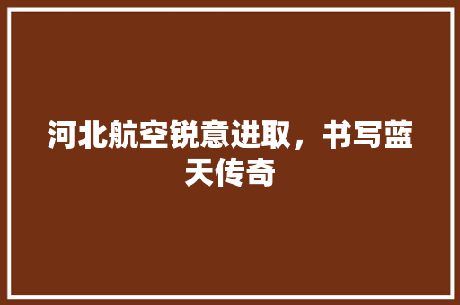 河北航空锐意进取，书写蓝天传奇