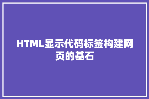HTML显示代码标签构建网页的基石  第1张