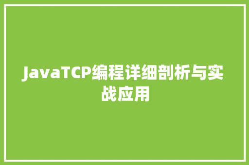 JavaTCP编程详细剖析与实战应用