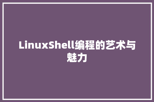 LinuxShell编程的艺术与魅力