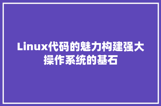 Linux代码的魅力构建强大操作系统的基石