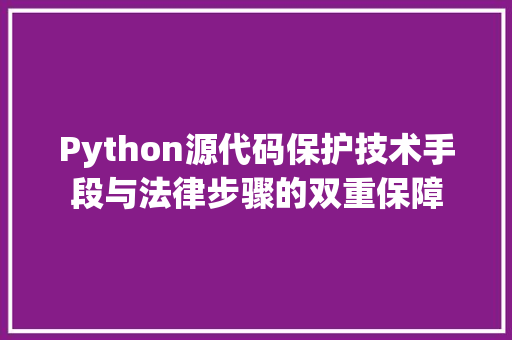 Python源代码保护技术手段与法律步骤的双重保障