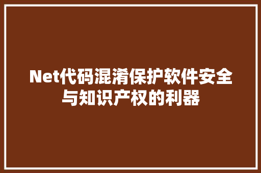 Net代码混淆保护软件安全与知识产权的利器
