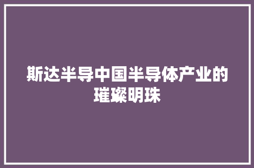 斯达半导中国半导体产业的璀璨明珠