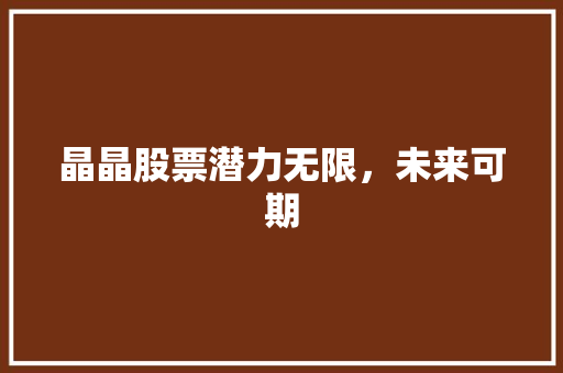晶晶股票潜力无限，未来可期