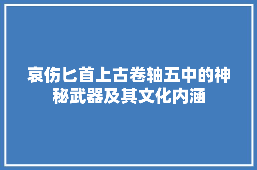 哀伤匕首上古卷轴五中的神秘武器及其文化内涵