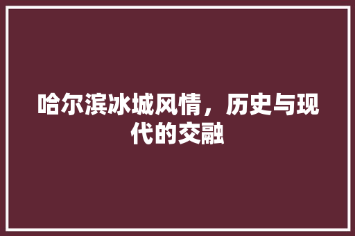 哈尔滨冰城风情，历史与现代的交融