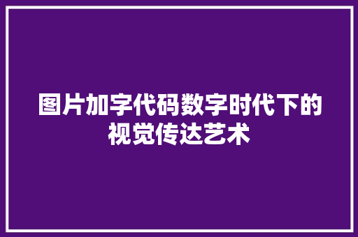 图片加字代码数字时代下的视觉传达艺术