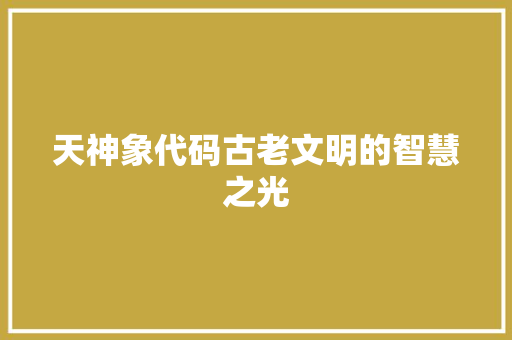 天神象代码古老文明的智慧之光