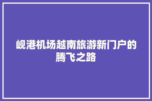 岘港机场越南旅游新门户的腾飞之路