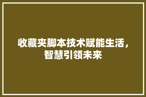 收藏夹脚本技术赋能生活，智慧引领未来