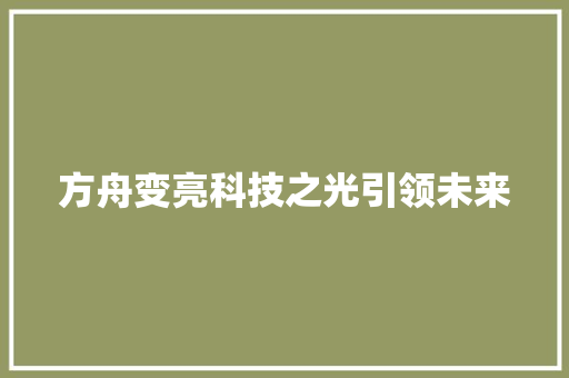 方舟变亮科技之光引领未来