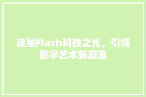 流星Flash科技之光，引领数字艺术新潮流