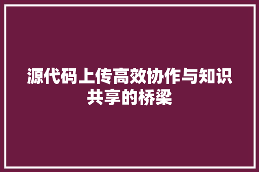 源代码上传高效协作与知识共享的桥梁