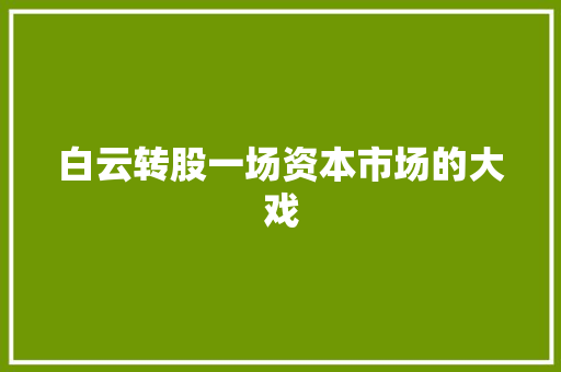 白云转股一场资本市场的大戏