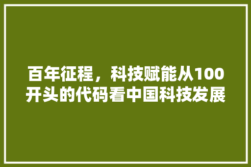百年征程，科技赋能从100开头的代码看中国科技发展新篇章